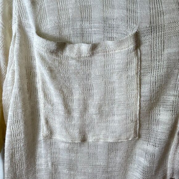Free People Beach Ivory Textured Gauze Long Sleeve Button Up Shirt Size S - Picture 13 of 14